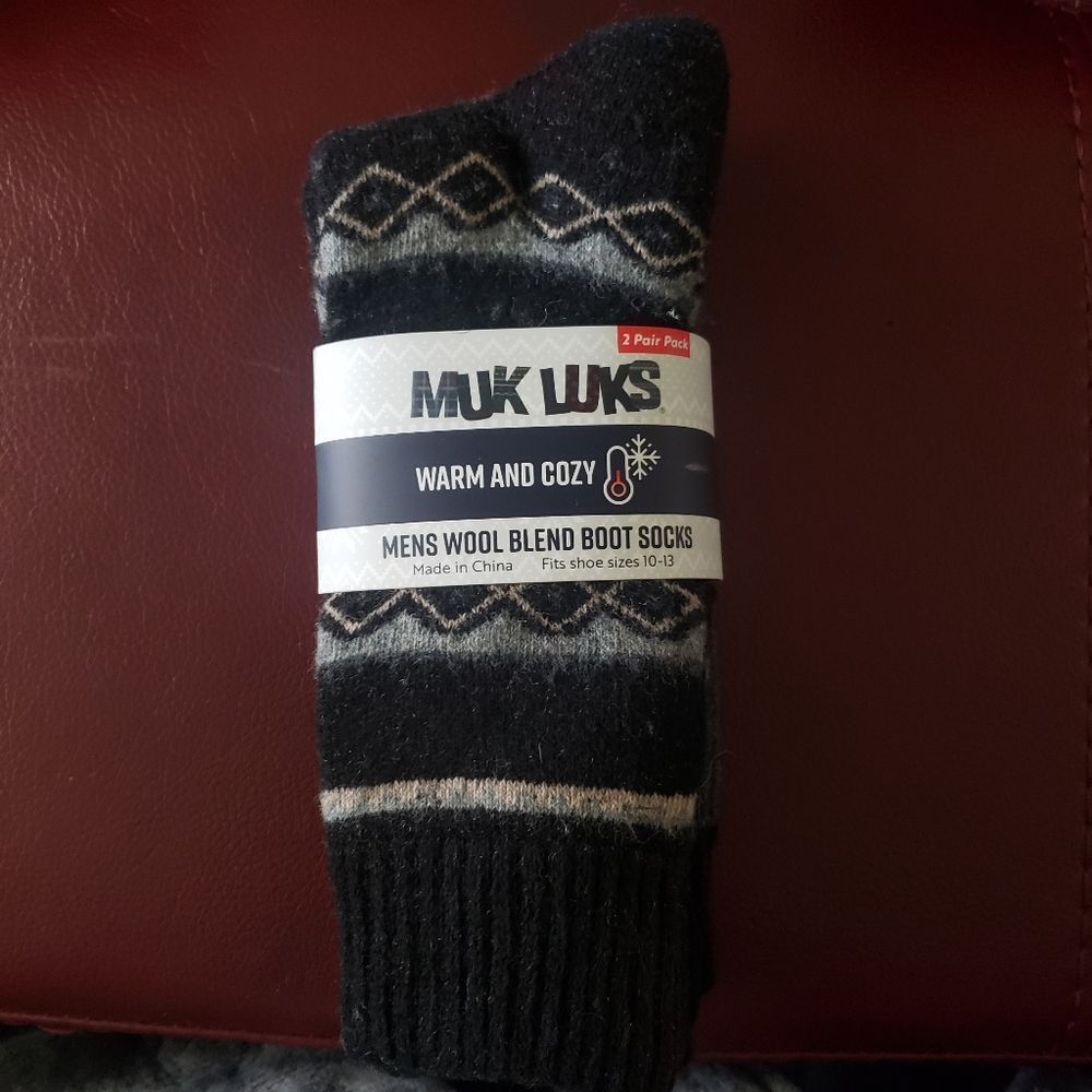 CT1292a MUK LUKS Men’s BOOT SOCKS SIZE 10-13